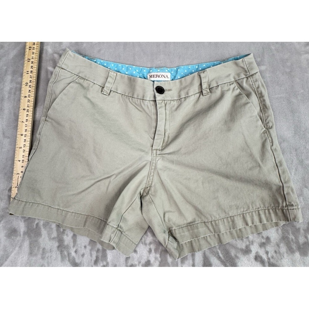 Merona Chino Khaki Shorts Womens Size 6 Beige Brown Cotton